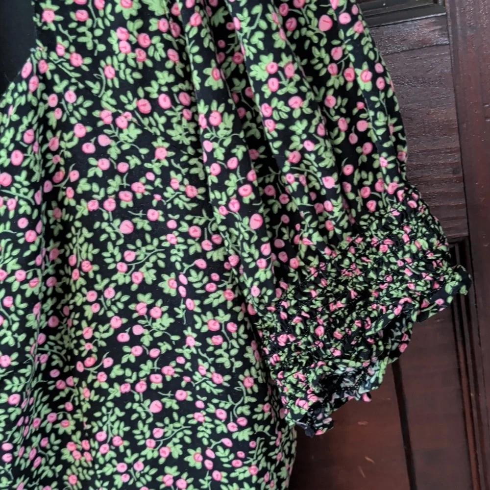 J Crew Sweetheart Neckline Floral Smocked Sleeve Midi Dress 12 - Picture 5 of 14